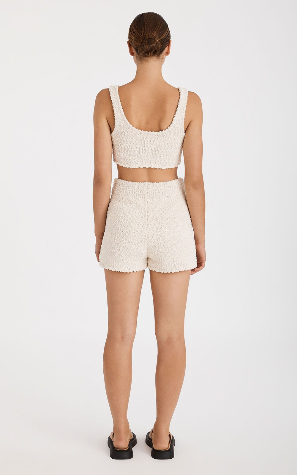 Recycled Cotton Boucle Knit Short - Ivory