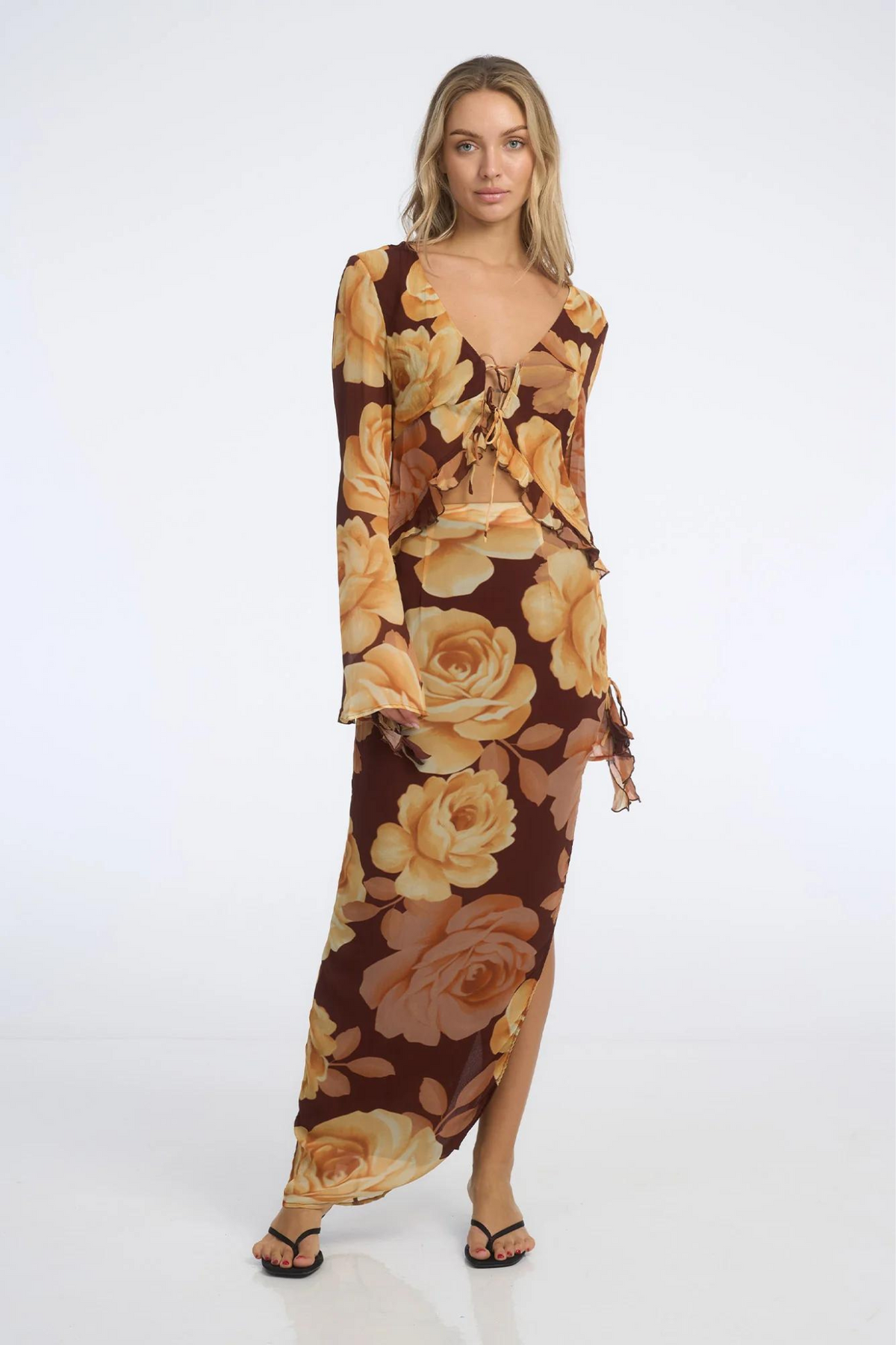 ROSEMARY MAXI SKIRT MAPLE FLORAL