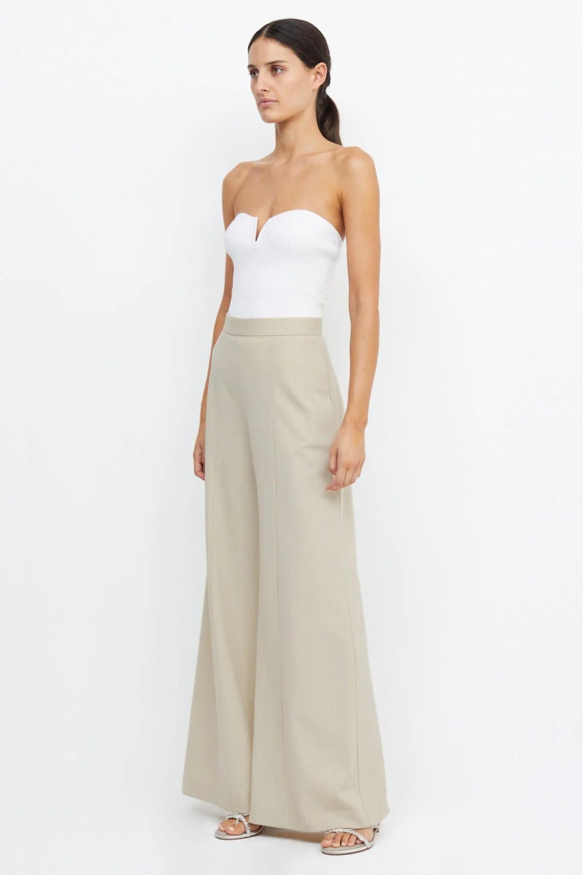 Laurel Wide Leg Pant | Beige