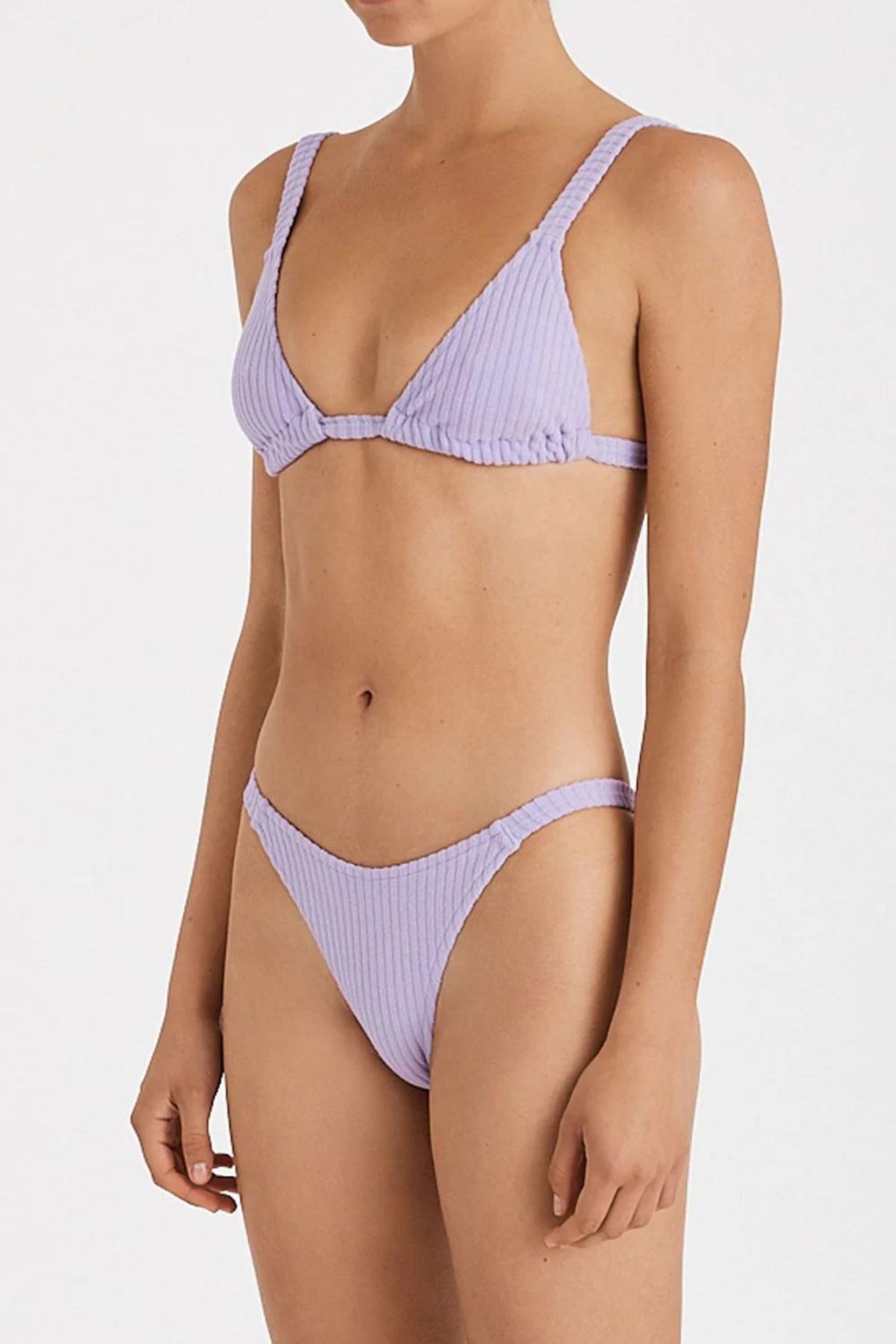 Curve String Brief | Lilac Cord Towelling