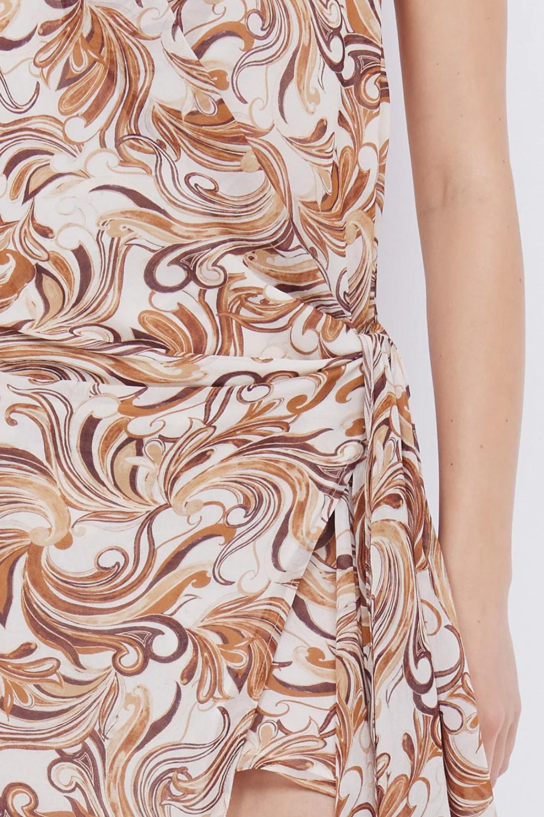 Jocelyn Wrap Mini Dress | Cream Swirl