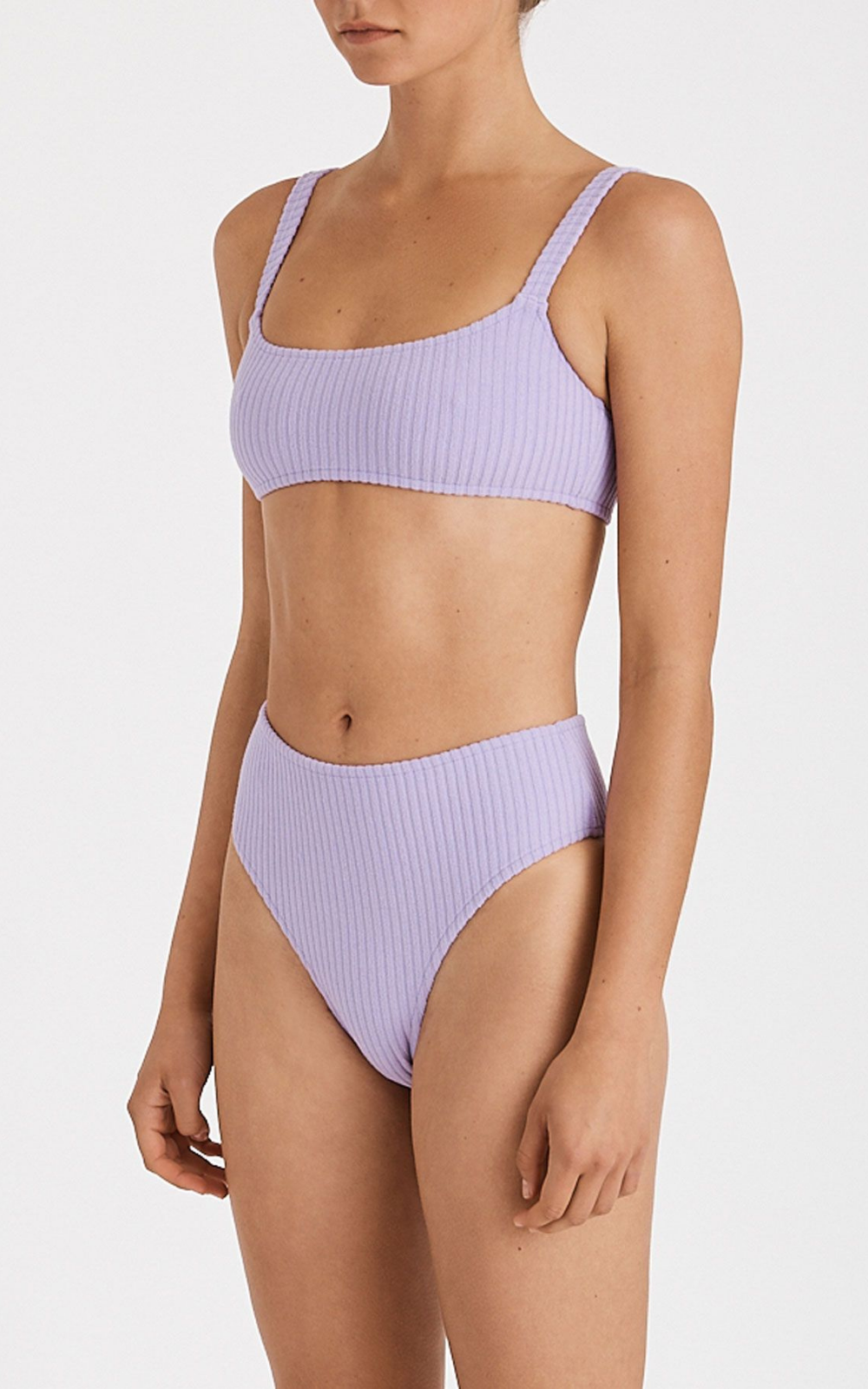 Lilac Cord Towelling Bralette - Lilac