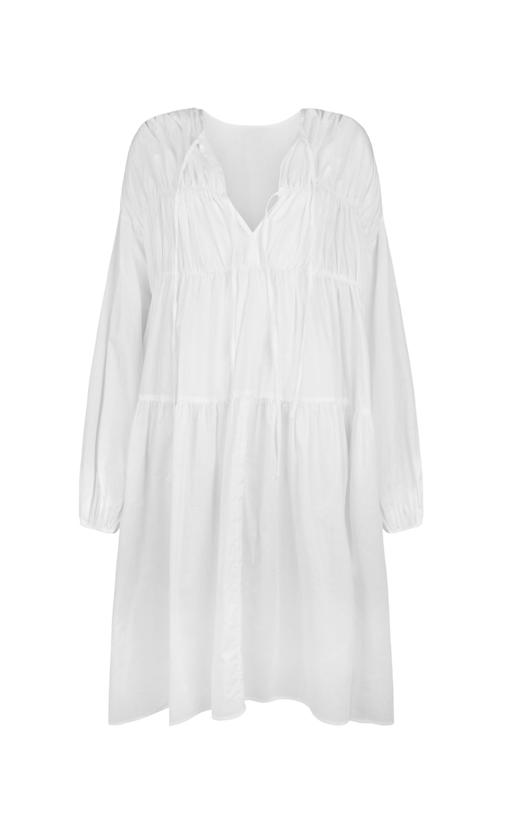 Organic Cotton Voluminous Dress - White