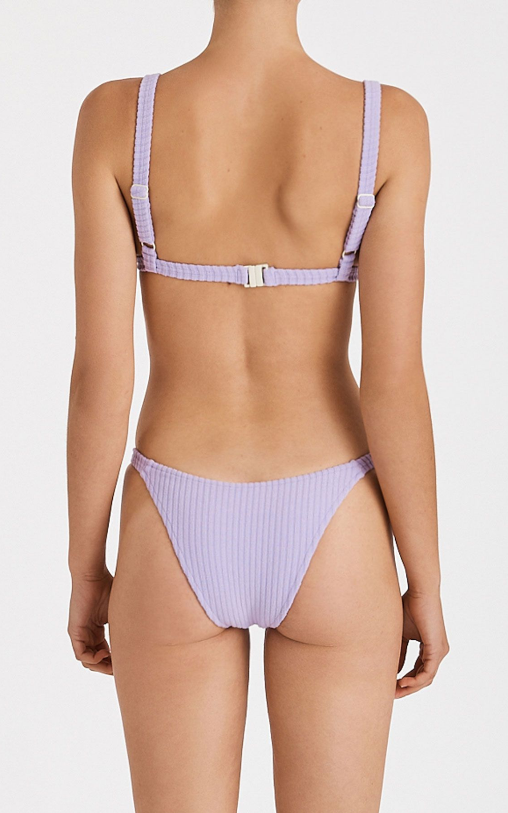 Lilac Cord Towelling Curve String Brief - Lilac