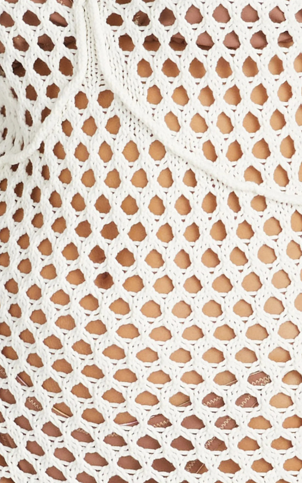 Cotton Crochet Knit Dress - White