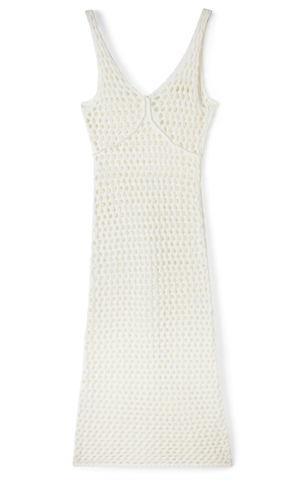 Cotton Crochet Knit Dress - White