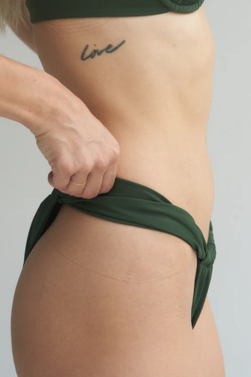Luca Ruched Briefs - Olive